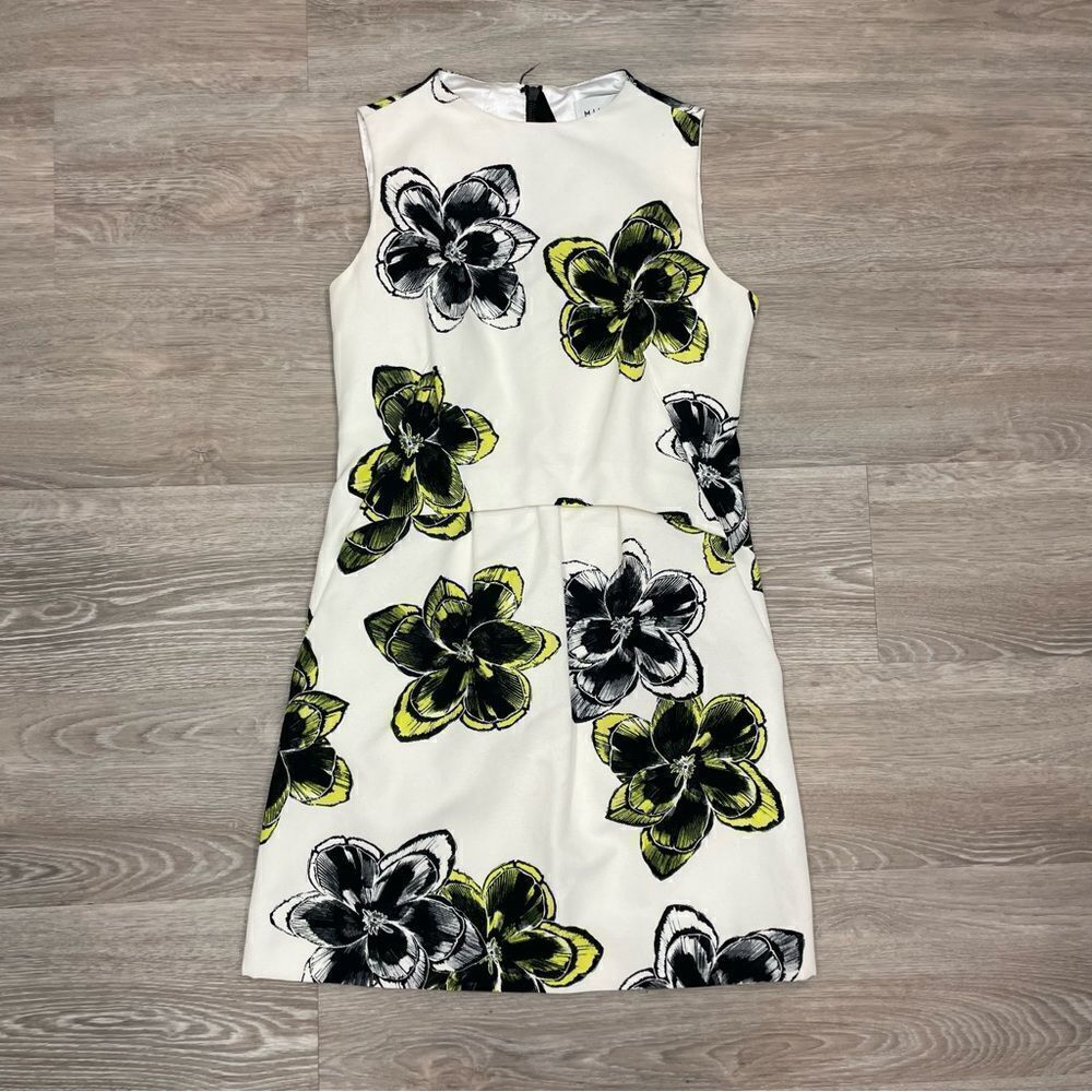MILLY ASTRID White Mini Dress floral print Cocktail Vacation Party Bridal sz 0